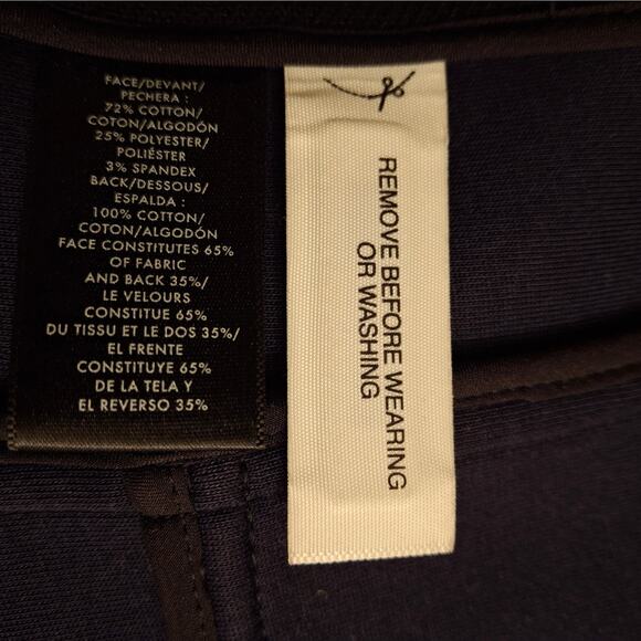 Ann Taylor Jacket Womens 10 Black Moto Biker Asymmetrical Zip Cotton Blend NWOT - Picture 6 of 8